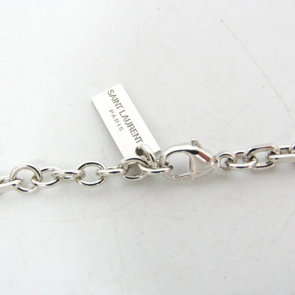 Saint Laurent Metal,Rhinestone Rhinestone Charm Bracelet Silver - Picture 4 of 10